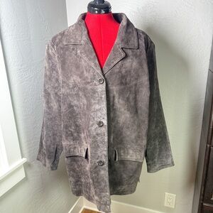 Jessica Holbrook Brown Washable Suede Leather Jacket 1X NWT